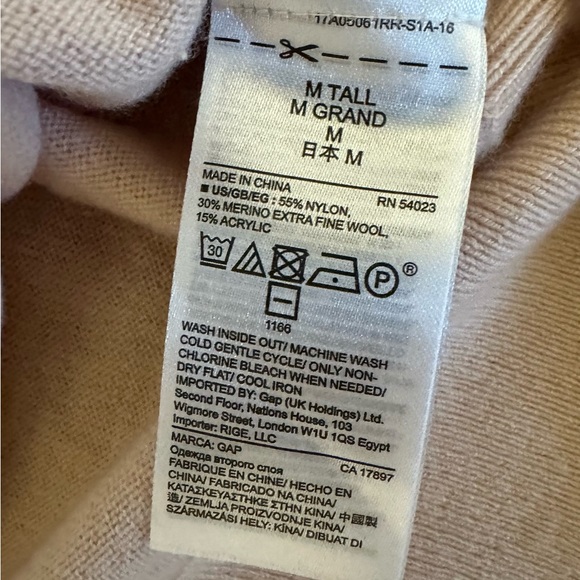 Gap merino blend sweater in blush pink, size M tall - Picture 3 of 7